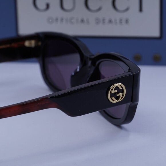 Gucci GG1667SK 003 Rectangle Sunglasses - Black/Havana/Violet - Picture 9 of 11